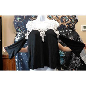 Black Vampire Cold Shoulder Top